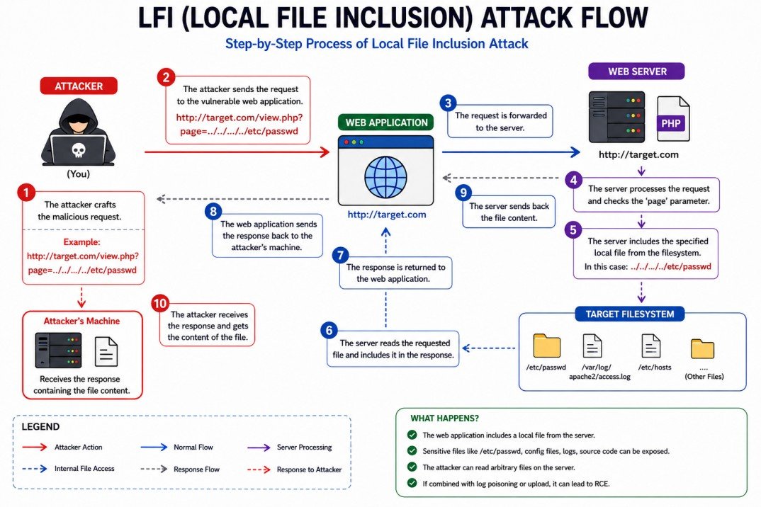 Local File Inclusion Attack Flow Diagram